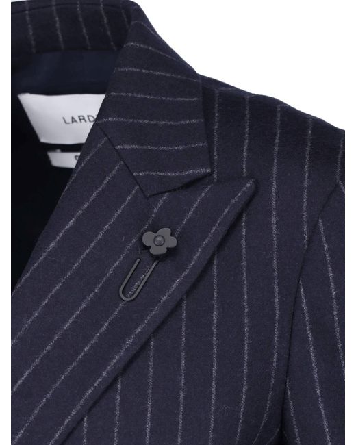 Lardini Blue Double-Breasted Wool Blazer