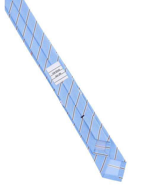 Thom Browne Blue Silk Tie for men