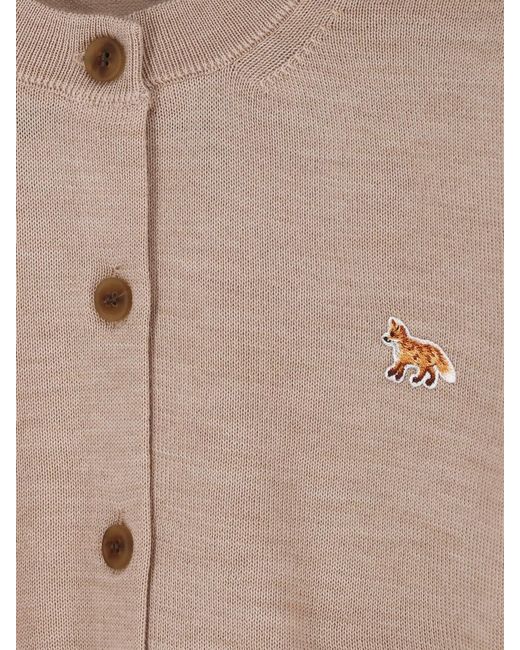Maison Kitsuné Natural Baby Fox Merino Wool Cardigan