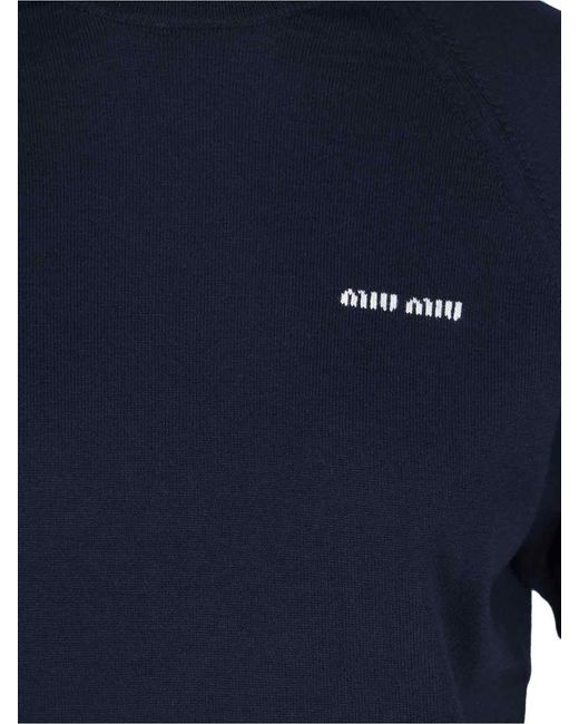 Miu Miu Blue Logo Sweater