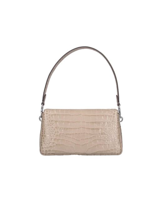 Tory Burch White Lamb Leather Shoulder Bag For