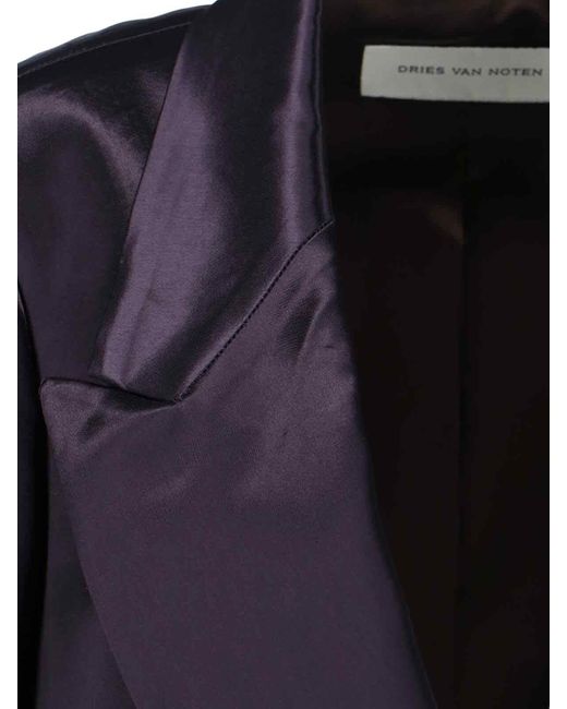 Dries Van Noten Blue Structured Silhouette Jacket With Modern Cut
