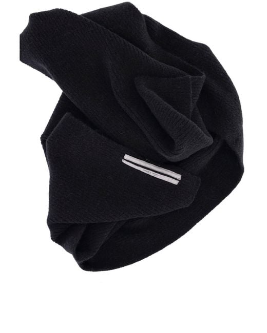 Rick Owens Black Alpaca Blend Scarf for men