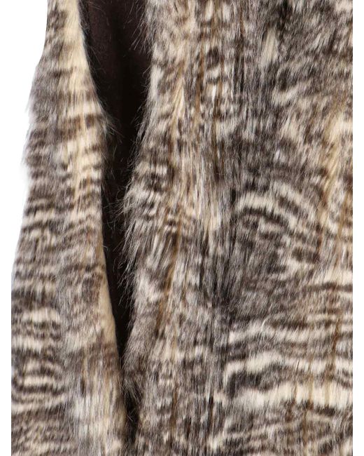 Entire studios Natural Single-Breasted Faux Fur Coat