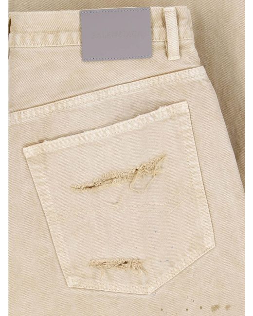 Balenciaga Natural Wide Destroyed Jeans for men