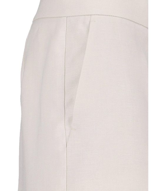 Max Mara White Linen Trousers
