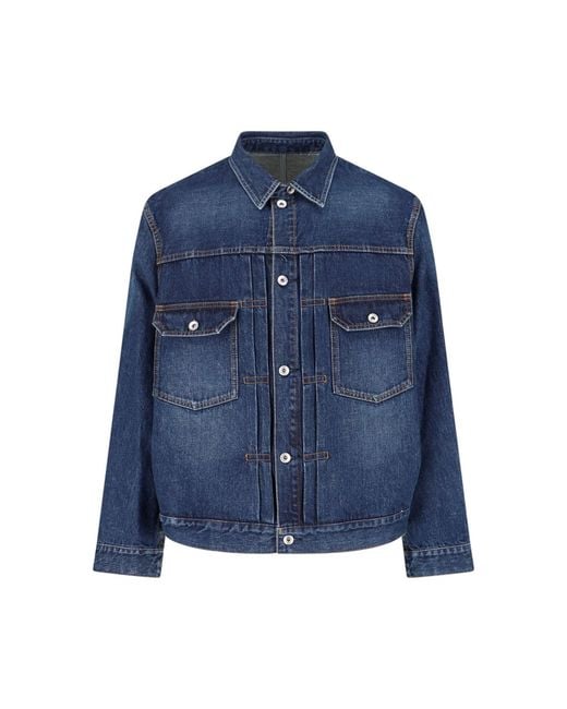 Sacai Blue Jackets Cotton for men