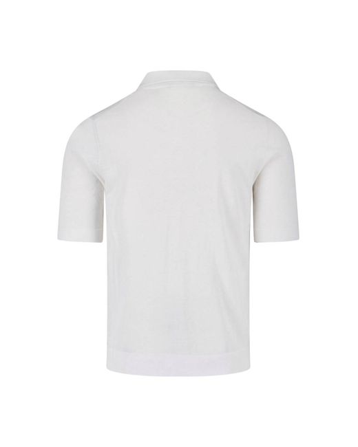 Ballantyne White Cotton Polo for men