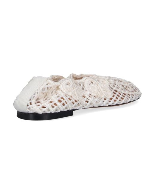Odissi White Ballet Flats "Iris"