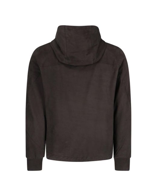 Felpa Cappuccio Reversibile di Zegna in Black da Uomo