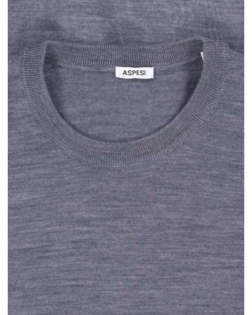 Aspesi Blue Virgin Wool Sweater