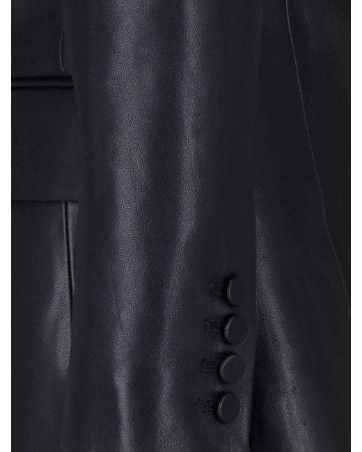Balmain Black Leather Blazer Jacket