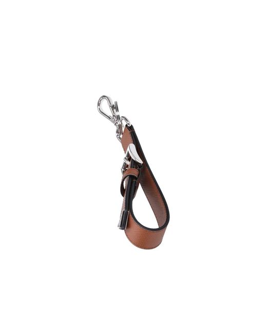 Prada White Keychain Logo for men