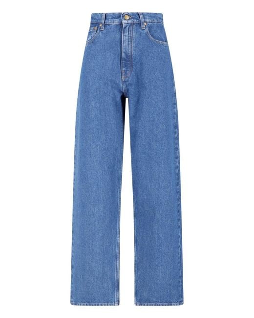 Jil Sander Blue Mid-Rise Straight-Leg Denim Jeans