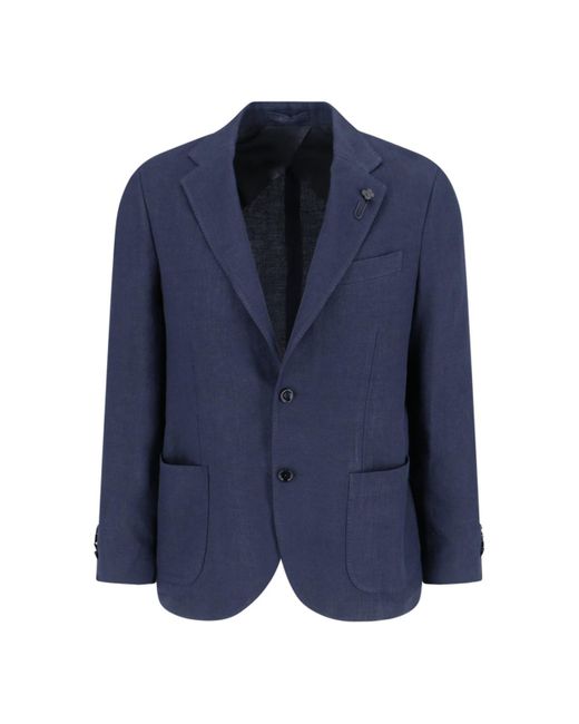 Lardini Blue Single-Breasted Blazer for men