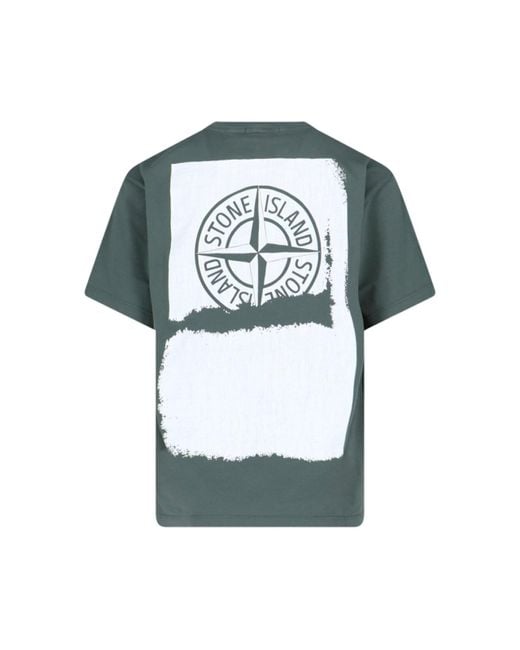 Stone Island Blue Back Print T-shirt for men
