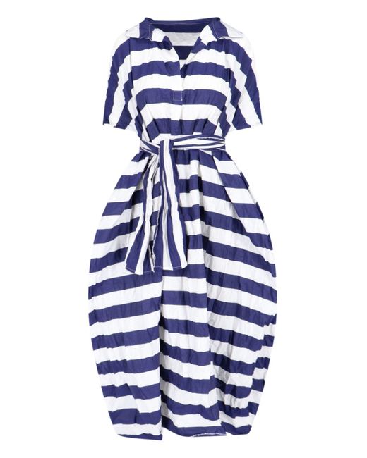 Daniela Gregis Blue Striped Maxi Dress