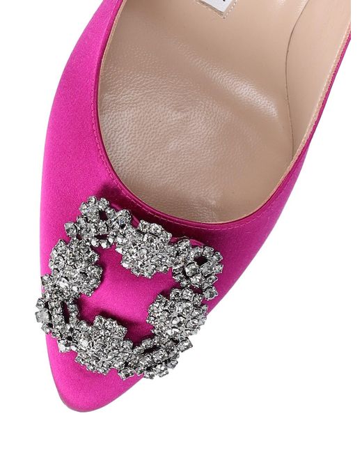 Manolo Blahnik Pink Hangisi 70 Satin Pump