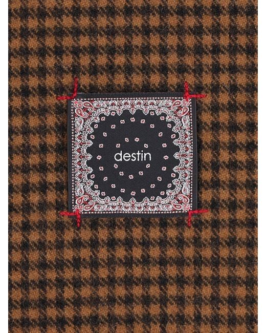 Destin Brown Checked Scarf for men