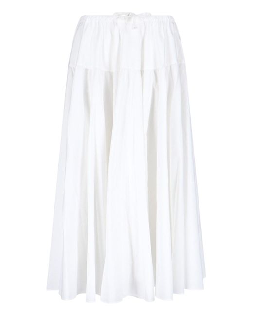 Gonna Midi Svasata di Patou in White