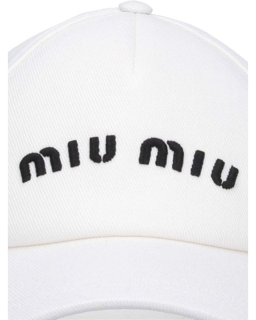 Miu Miu White Logo Baseball Cap