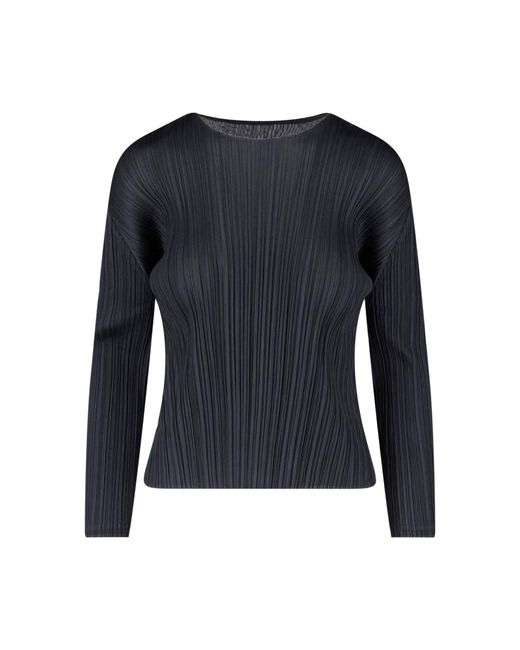 Pleats Please Issey Miyake Blue Pleated Top