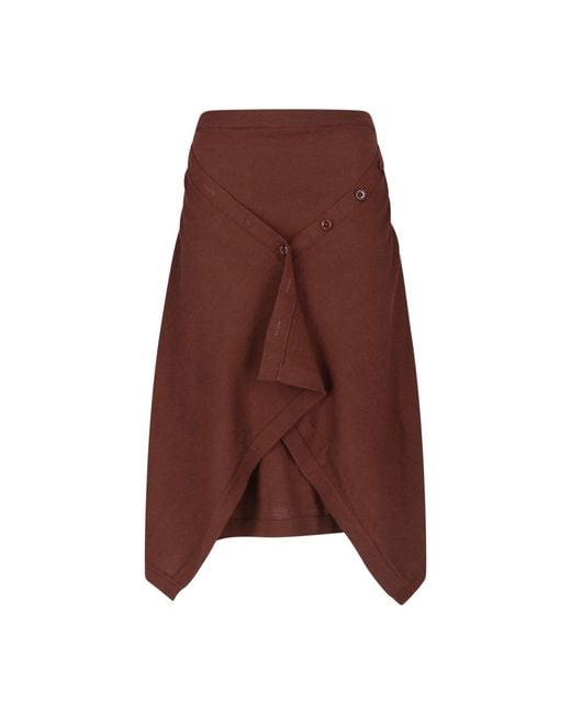 Lemaire Brown Asymmetrical Midi Skirt