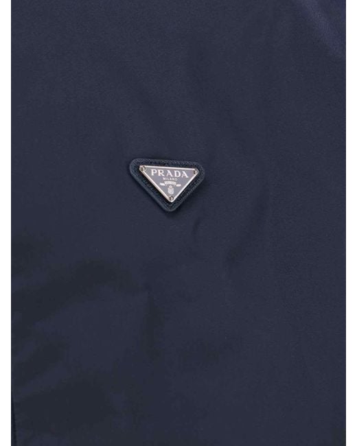 Prada Blue Logo Hoodie for men