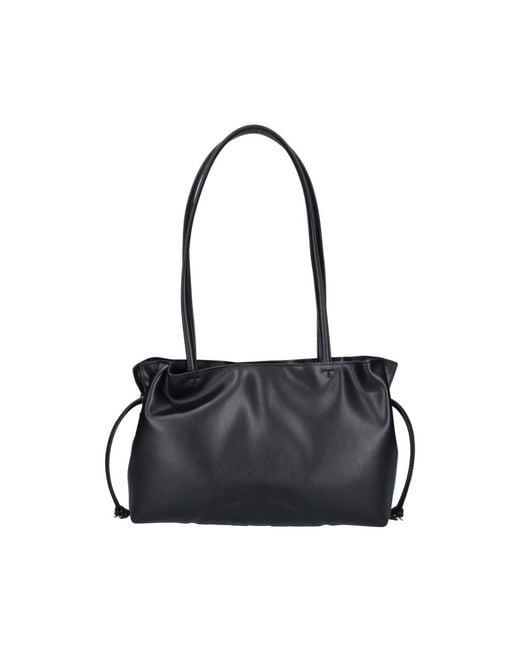 Tory Burch Black Leather Shoulder Tote Bag