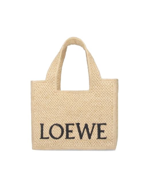 Loewe White Paula's Ibiza Small Tote Bag "Font"