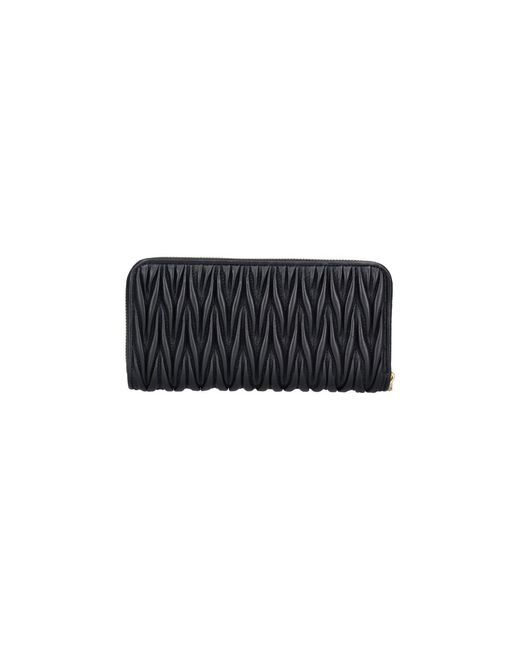 Miu Miu Black Quilted Nappa Zip Wallet