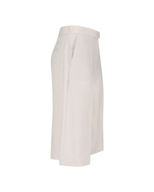 Max Mara White Linen Bermuda