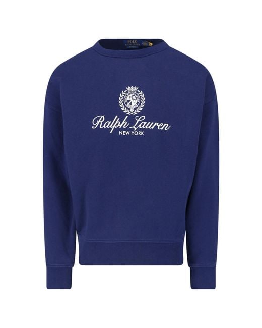 Polo Ralph Lauren Blue Cotton Logo Sweatshirt for men