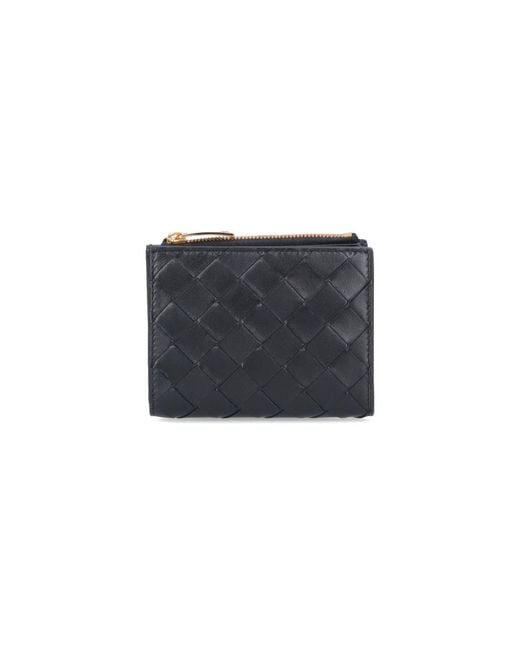 Bottega Veneta Black Woven Bi-fold Wallet