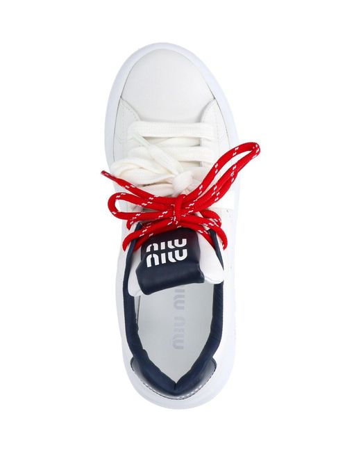 Miu Miu Pink Leather Sneakers