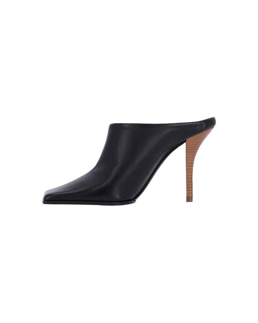 Alaïa Black Leather Heeled Mules