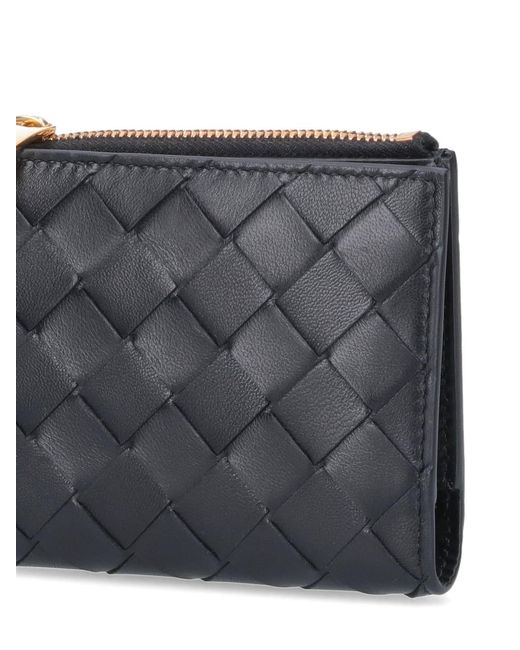 Bottega Veneta Black Woven Bi-fold Wallet