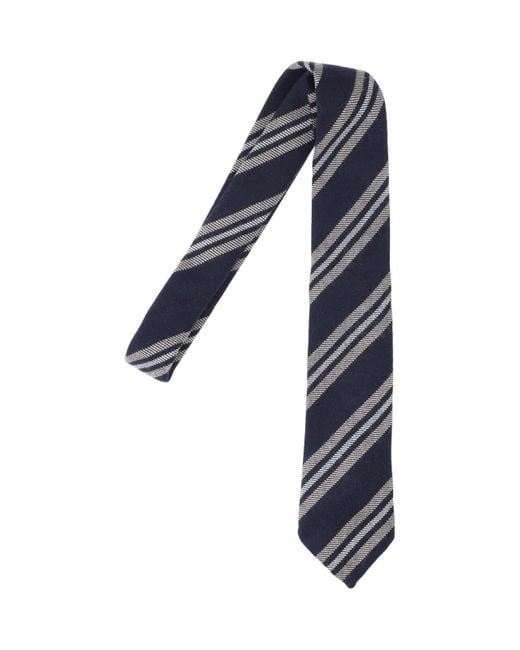 Finamore 1925 Blue Wool Tie for men