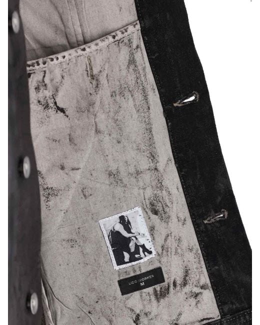 Rick Owens Black Jumbo Denim Jacket for men
