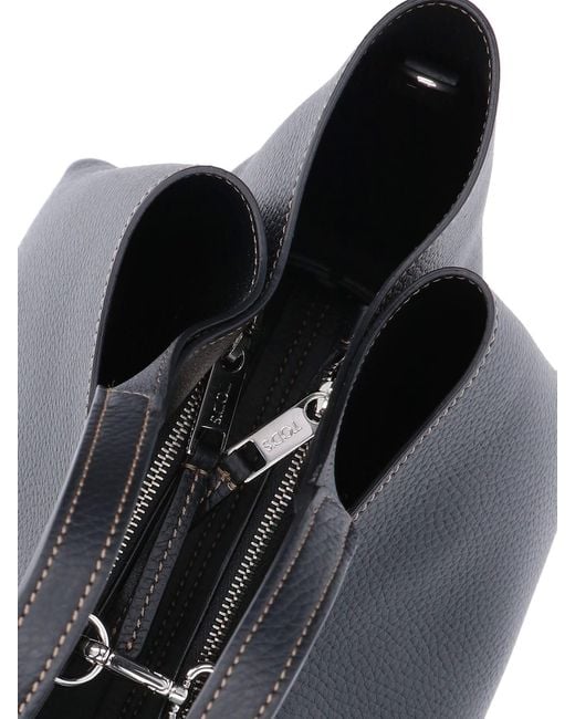 Tod's Blue Logo Plaque Top Handle Bag
