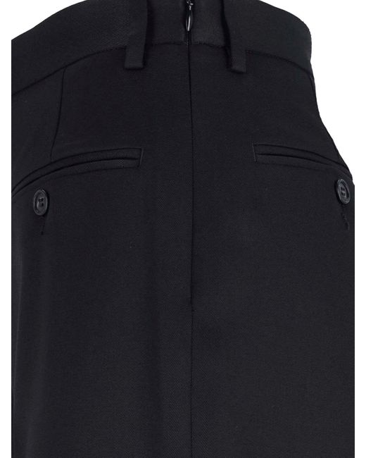 MM6 by Maison Margiela Blue High-Waisted Tailored Pants With Wide-Leg Silhouette