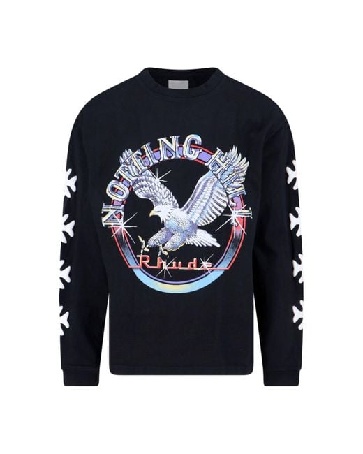 Rhude Blue Logo Sweatshirt for men