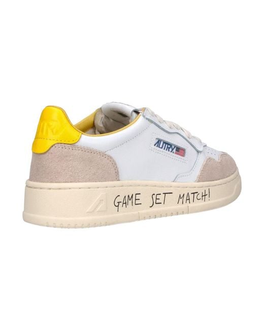 Autry White Cow Leather & Suede Sneakers