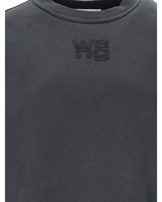 Alexander Wang Blue Logo Crew Neck Sweatshirt