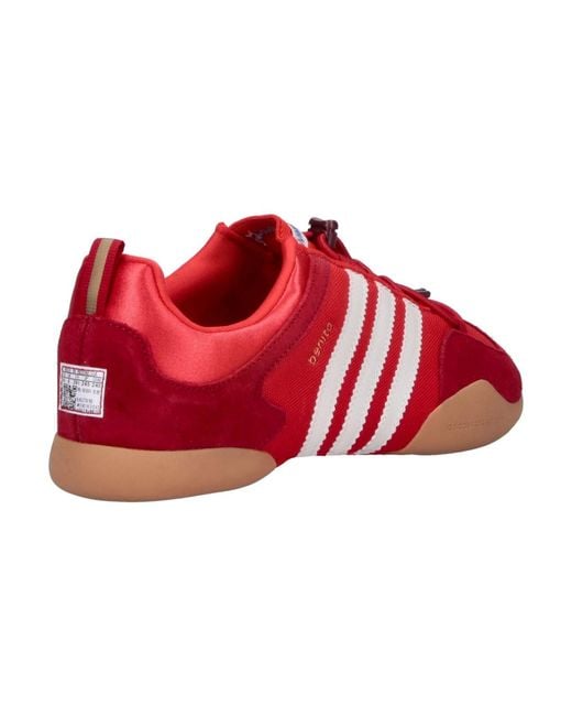 Adidas Red Leather & Textile Sneakers