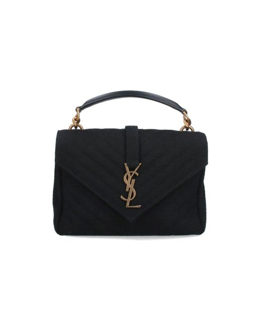 Borsa Tracolla Media "College" di Saint Laurent in Black
