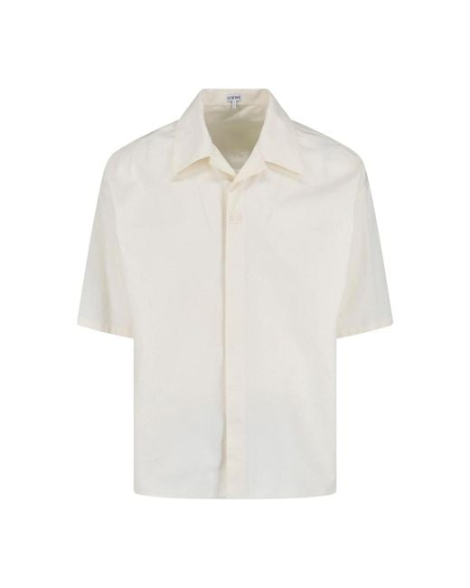 Loewe White Cotton Twill Shirt for men