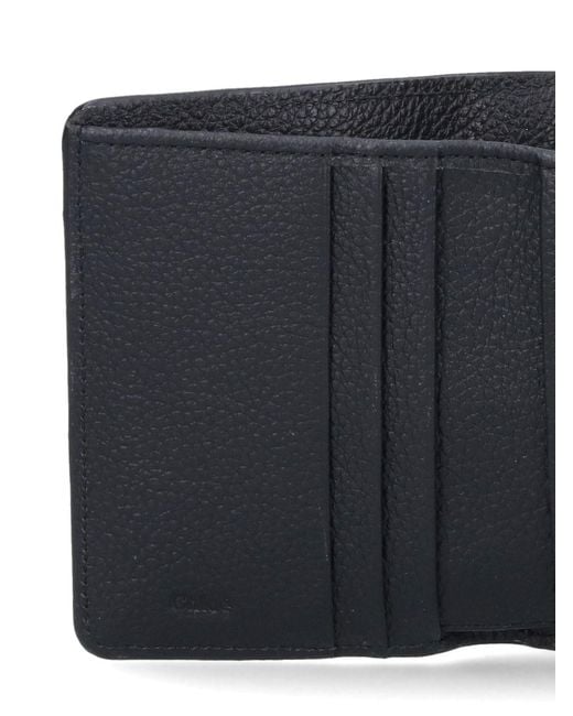 Chloé Black Calf Leather Flap Wallet For