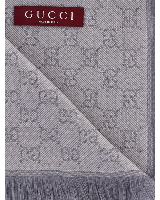 Gucci Gray Scarf "Gg Supreme"