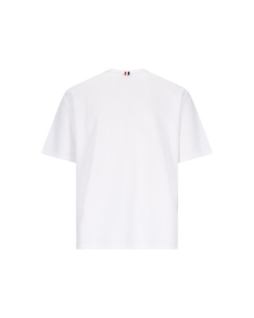 T-Shirt Taschino di Thom Browne in White da Uomo